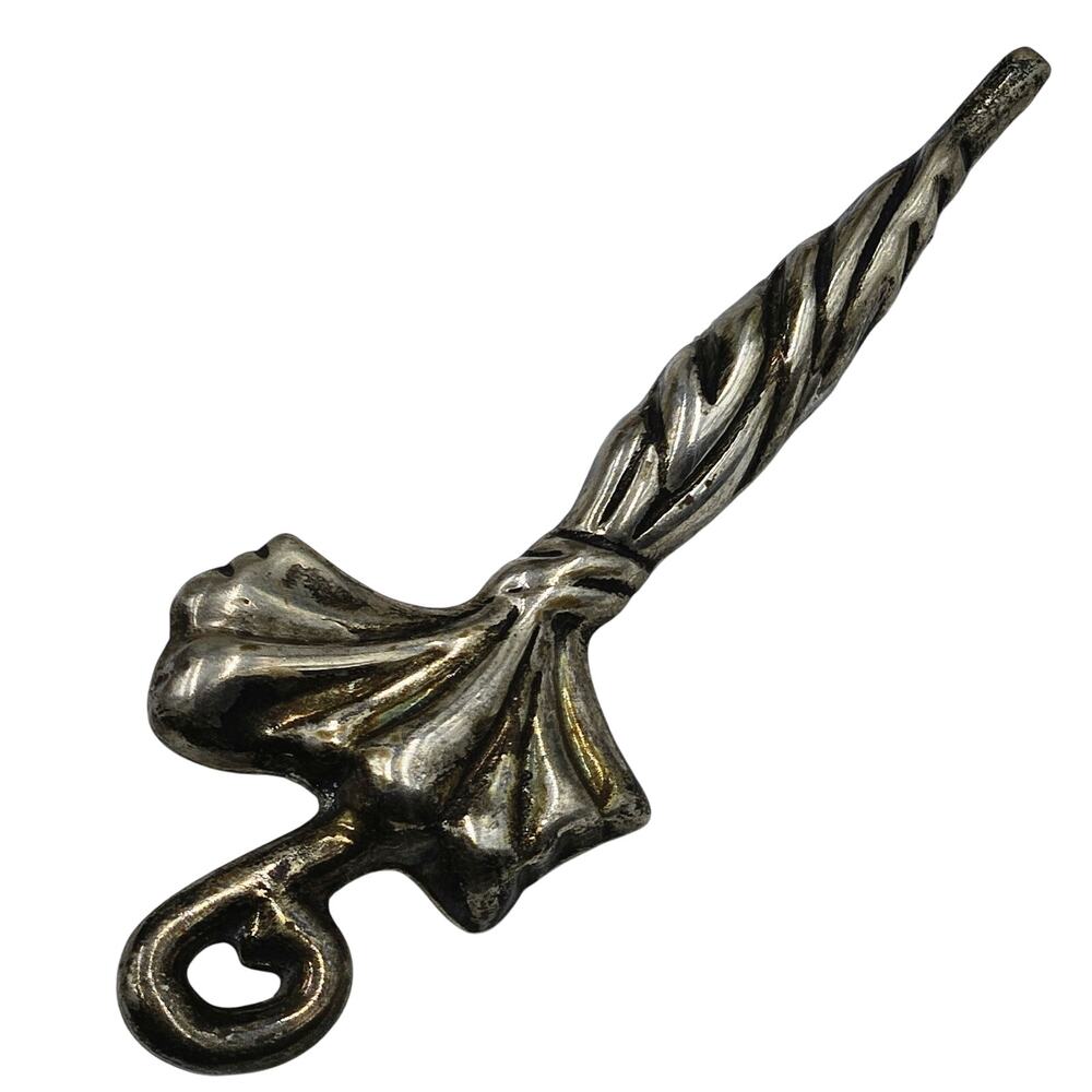 Vintage Mexican Sterling Silver Victorian Umbrella Brooch Pin 1970s
